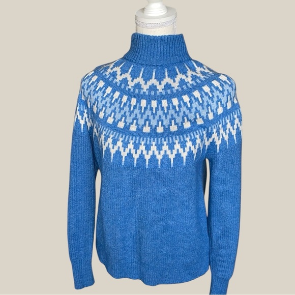 J. Crew Lambswool Fair Isle Mock Turtleneck Pullover Sweater Size XSmall New - Picture 2 of 13